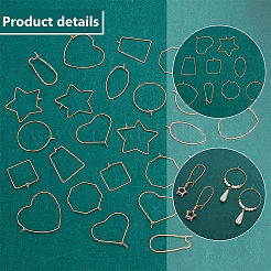 36 шт. 9-х стилевые латунные серьги-кольца&nbsp;KK-PH0005-99