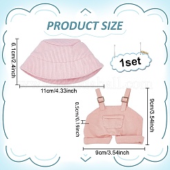 1 шт. брюки на подтяжках из хлопка и искусственной кожи и 1 шт. тканевая панама для аксессуаров для кукол&nbsp;DOLL-WR0001-05A