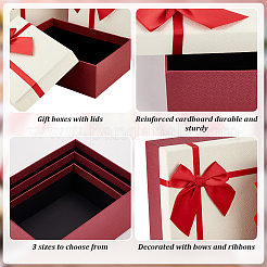 3шт 3 размера картонные шкатулки для драгоценностей&nbsp;CON-WH0092-58