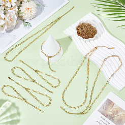 20 шт. 2 стиля 304 нержавеющая сталь цепочка-скрепка наборы ожерелий и браслетов&nbsp;SJEW-ME00001