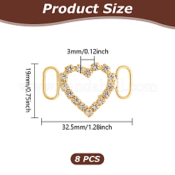 8 шт. латунное украшение для обуви из хрустальных страз&nbsp;FIND-HY0004-89S