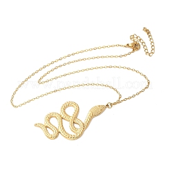 Ожерелья из нержавеющей стали 304 с подвеской в виде змеи для женщин и мужчин&nbsp;NJEW-Z063-03G-08