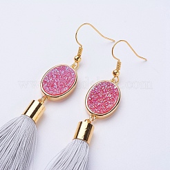 Серьги из шелка из льда&nbsp;EJEW-P142-B04