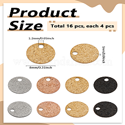 16 шт. 4-х цветные подвески из нержавеющей стали 304&nbsp;STAS-LP0004-30A