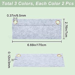 6 шт. 3-цветный шерстяной фетровый органайзер для кошелька&nbsp;FIND-CN0001-08