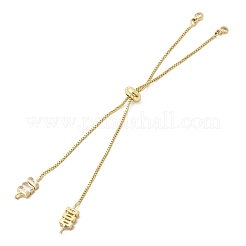 Изготовление браслетов с цепочкой-слайдером из латуни и инкрустацией кубическим цирконием.&nbsp;MAK-K024-02G-03