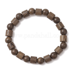 Натуральные эластичные браслеты из бусин из древесины венге для женщин и мужчин&nbsp;BJEW-JB13486