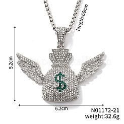 Ожерелье из сплава с подвеской в виде крылатого денежного мешка&nbsp;MD3675-2