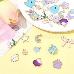 30шт 15 стиля подвески из сплава с эмалью&nbsp;ENAM-FS0003-36