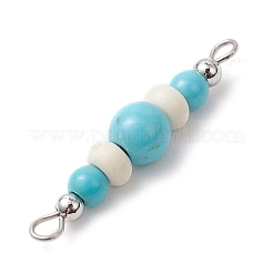 Круглые бусины-коннекторы в форме ронделла из окрашенной синтетической бирюзы&nbsp;PALLOY-JF03988-01