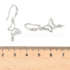 Серьги-крючки с бабочкой из латуни с микропаве из прозрачного кубического циркония&nbsp;KK-D386-17P