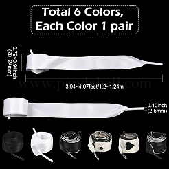 6 пара шнурков из полиэстера 6 видов&nbsp;AJEW-SP0003-09