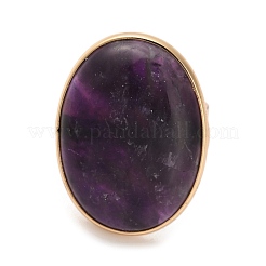 Природные палец кольца аметист&nbsp;RJEW-G332-01B-G