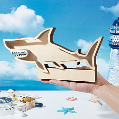 Деревянная витрина в форме акулы&nbsp;DIY-WH0430-991