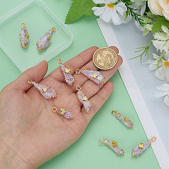 10 шт. 5 стиля гальванические подвески из натурального кварца с медной проволокой&nbsp;PALLOY-FG00005