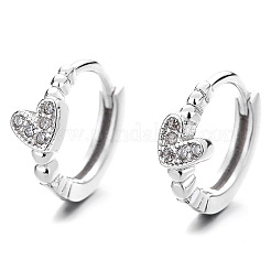 Серьги-кольца Heart 925 из стерлингового серебра с микропаве из прозрачных кубических цирконий&nbsp;FS-WGEC1D1-02