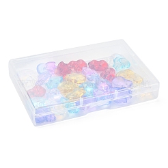 30 шт. 6 цвета прозрачные стеклянные подвески с распылительной росписью&nbsp;GLAA-FS0001-28