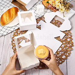 Квадратные бумажные коробки для печенья с квадратным прозрачным окном&nbsp;CON-TAC0001-12B-01