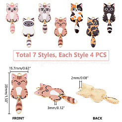 28 шт. 7 стиля подвески из сплава эмали с покрытием из светлого золота&nbsp;ENAM-PH0002-79