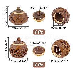 2 шт. 2-х стилевых гравированных полых деревянных подвесок&nbsp;WOOD-CA0001-59