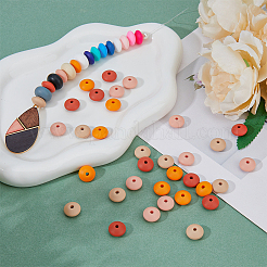 80 шт. 2 пакета rondelle пищевые экологически чистые силиконовые фокусные бусины&nbsp;SIL-DC0001-39B