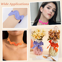 12 ярд полиэстеровой волнистой ленты для отделки бахромой в 6 стилях&nbsp;OCOR-GF0003-28