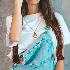 Женские ожерелья из сплава с подвеской в виде веревки&nbsp;NJEW-WH0013-74G