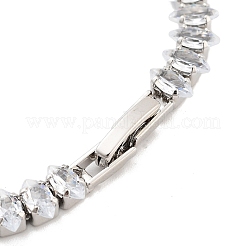 Браслеты из латуни с прозрачным фианитом и звеньями в виде конского глаза&nbsp;BJEW-B094-03B-P