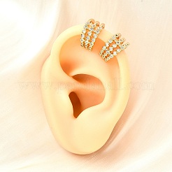 Латунные серьги-манжеты из прозрачного кубического циркония&nbsp;EJEW-F370-38B-G