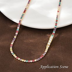 925 цепочка из стерлингового серебра с разноцветными кубическими цирконами&nbsp;STER-C016-02A-G01