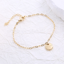 Плоские круглые браслеты из нержавеющей стали с подвесками&nbsp;KQ8563