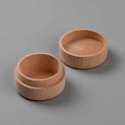 Коробки для хранения молочных зубов из круглого дерева с отпечатком зуба&nbsp;CON-WH0100-01B