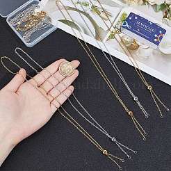 10 шт. 2 цвета 304 нержавеющая сталь слайдер ожерелье изготовление&nbsp;NJEW-SC0001-10