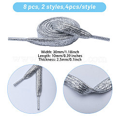 18 пара двухцветных блестящих полиэстеровых шнурков&nbsp;AJEW-GL0002-42