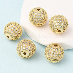 CZ латунные микро проложить кубического циркония круглых бусин&nbsp;LS-ZIRC-L017-05G