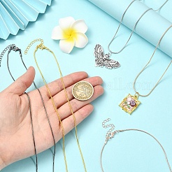 10 шт. 5-цветная 1.2-миллиметровая латунная круглая цепочка-змейка для изготовления ожерелья&nbsp;MAK-YW0001-26