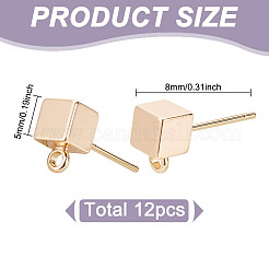 12 шт. латунные серьги-гвоздики&nbsp;KK-GO0001-81