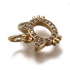 Латунные микропаве прозрачные кубические циркониевые подвески&nbsp;ZIRC-B002-55G