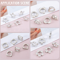 180шт 6 стиля 2-отверстия ccb пластиковая рамка для бусин&nbsp;CCB-SP0001-10P