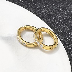 Серьги-каффы из нержавеющей стали 304 с микропаве из прозрачных кубических цирконий&nbsp;EJEW-C096-60G