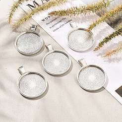 Плоские круглые сеттинги сплава кулон кабошон&nbsp;LS-PALLOY-A15654-AS-1