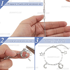 12 шт. браслеты-цепочки-скрепки из нержавеющей стали 304 для мужчин и женщин&nbsp;BJEW-SC0001-63P