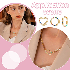 6 шт. 3 стиля латунные микро-паве кубические цирконии винтовые карабины замки-подвески&nbsp;ZIRC-UN0001-15