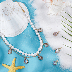 8 шт. подвески из натуральной ракушки пауа и эпоксидной смолы&nbsp;KK-UN0005-02