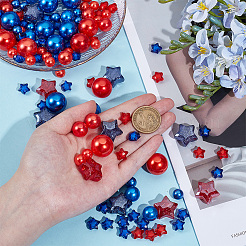 86 шт. 3 вида пластиковых бусин с имитацией жемчуга&nbsp;OACR-SP0001-75