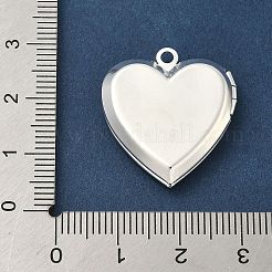 Подвески-медальоны в форме сердца из латуни&nbsp;KK-K414-12B-S