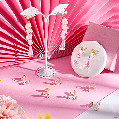 10 шт. латунная фурнитура для сережек-клипс с микропаве из прозрачного кубического циркония&nbsp;KK-BBC0022-19