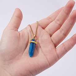 10шт 10 стиля смешанные драгоценные камни с двойным концом заостренные подвески&nbsp;G-SZ0001-41