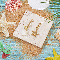 2 шт. 2 стильных подвесных украшений в форме ракушки из нержавеющей стали 304&nbsp;HJEW-GA0001-60