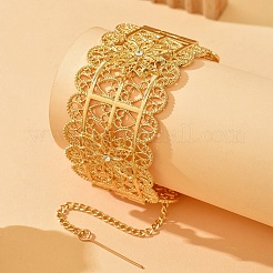 Браслеты из цинкового сплава с цветочным узором и кристаллами-стразами&nbsp;FS-WG1639C-01